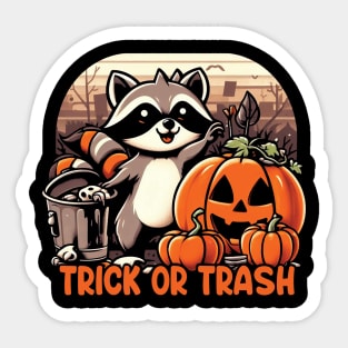 Trick Or Trash Racoon Sticker